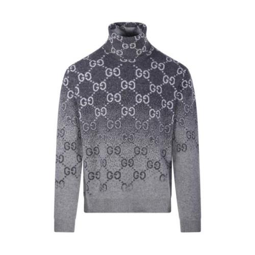 Gucci Turtleneck Sweater i Grått och Vitt Gray, Herr