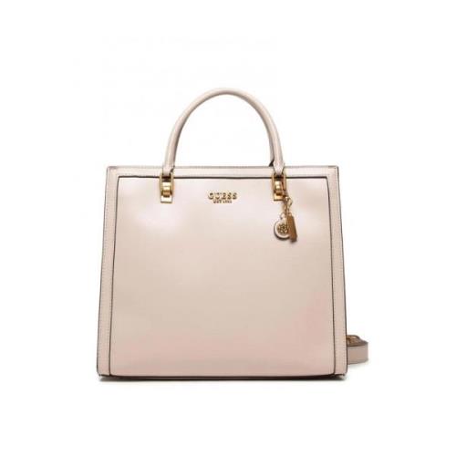 Guess Stilfull Eco Läder Dragkedja Väska Beige, Dam