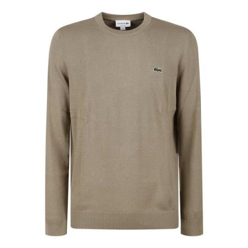 Lacoste Beige Bomullströja Girocollo Stil Beige, Herr