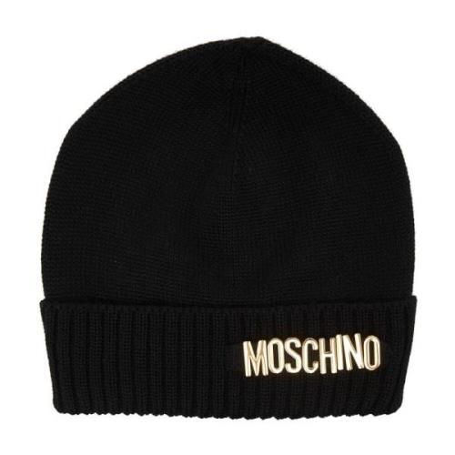 Moschino Stilfull Svart Beanie för Kvinnor Black, Dam