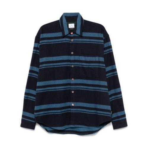 Paul Smith Blårandig Flanellskjorta Multicolor, Herr