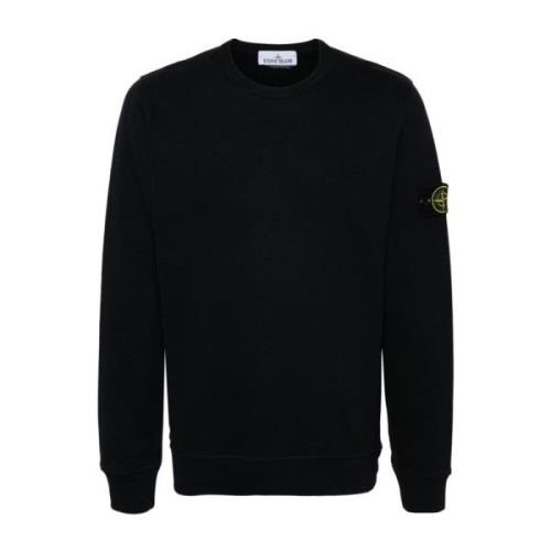 Stone Island Blå Crew Neck Bomullströja Blue, Herr