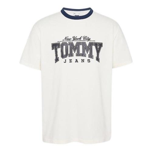 Tommy Hilfiger Vit T-shirt med metalliskt logotyp White, Herr