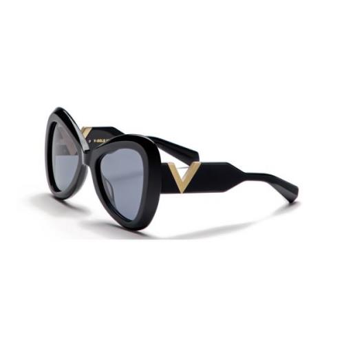 Valentino V-Light Gold Solglasögon i Svart Black, Dam