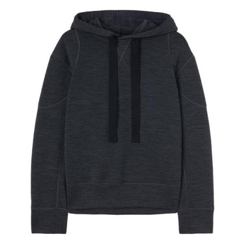 Jil Sander Ullhoodie med dragsko Gray, Dam