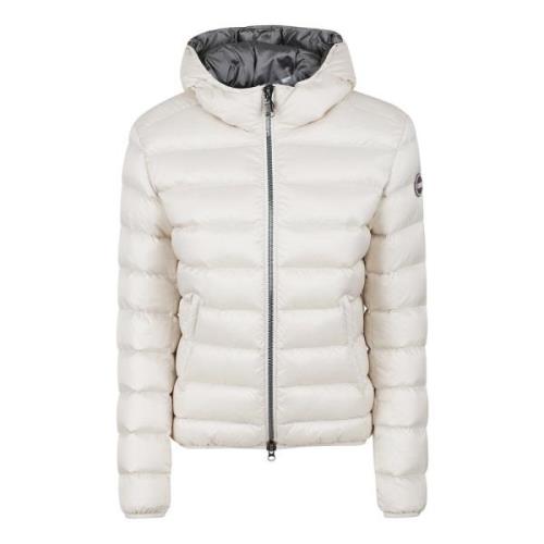 Colmar Ivory Nylon Hooded Puffer Jacka Beige, Dam