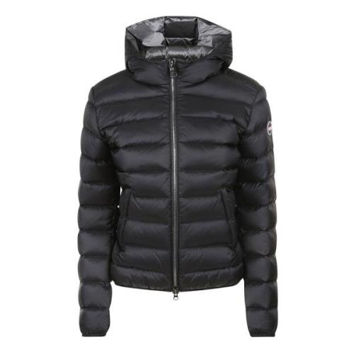 Colmar Svart huva tung nylon puffjacka Black, Dam