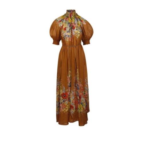 Zimmermann Blommig Swing Maxi Klänning Multicolor, Dam