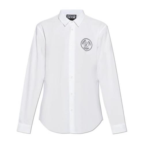 Versace Jeans Couture Skjorta med broderad logotyp White, Herr