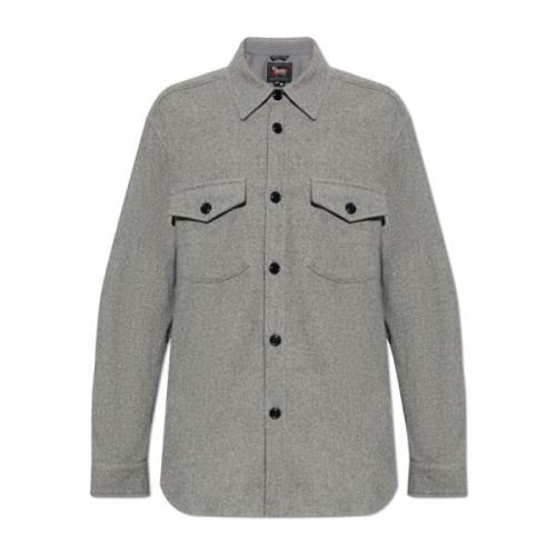 Woolrich Kashmirskjorta med fickor Gray, Herr