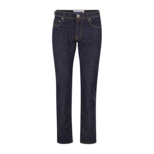 Jacob Cohën Slim-fit Jeans med Logo Knappar Blue, Herr