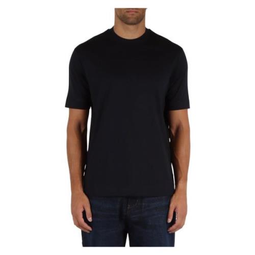 Emporio Armani Bomull Logo Präglad T-shirt Blue, Herr