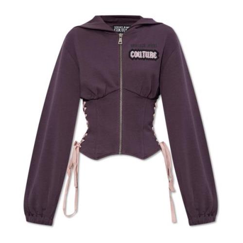 Versace Jeans Couture Sweatshirt med dekorativ sidoknytning Purple, Da...