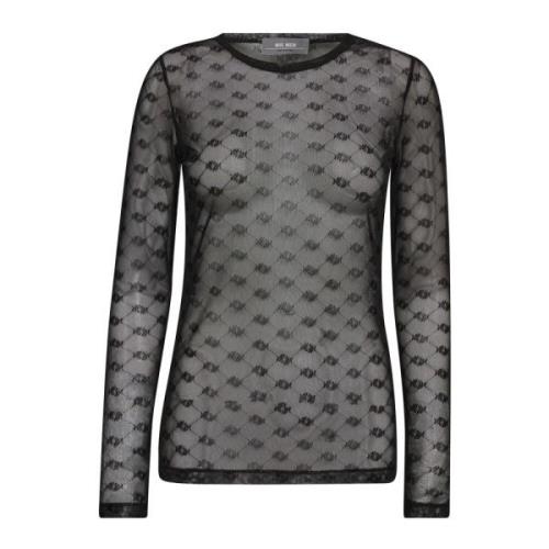 MOS Mosh Sammet Mesh Blus Svart Black, Dam