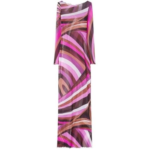 Emilio Pucci Elegant Fuchsia Klänning Aw24 Multicolor, Dam