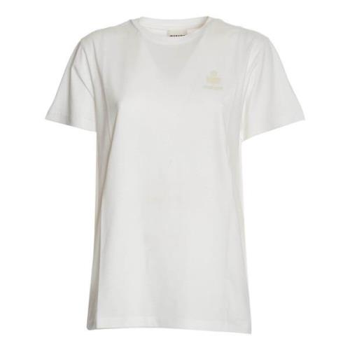 Isabel Marant Étoile Vit Bomull T-shirt med Logotyp White, Dam