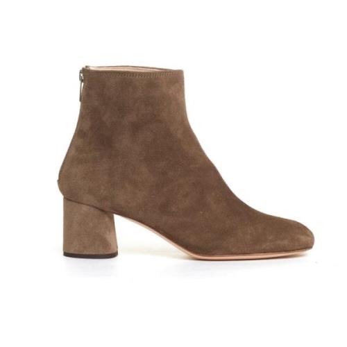 AGL Snygga Taupe Mocka Ankelboots Beige, Dam