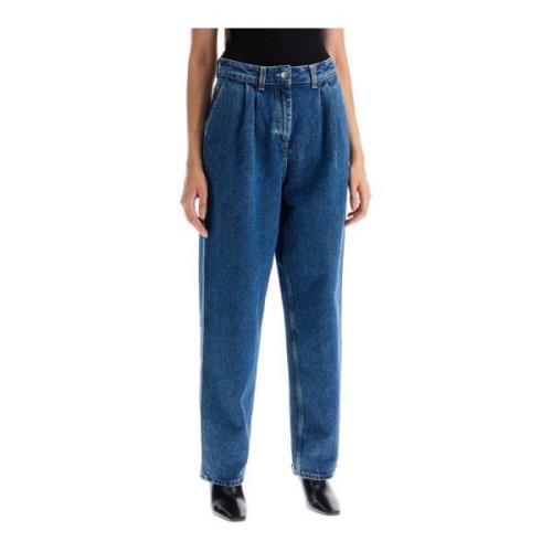 Saks Potts Mörk Tvätt Bomull Denim Jeans Shake Blue, Dam