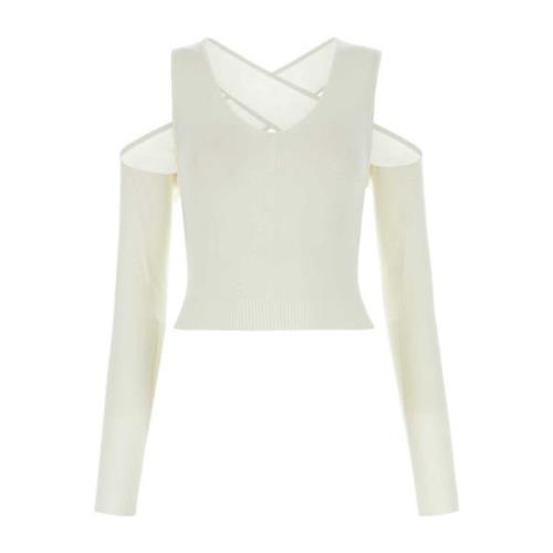 Gimaguas Ivory Viscose Blend Birke Top White, Dam