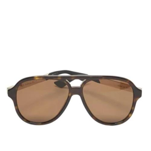 Gucci Vintage Pre-owned Acetat solglasgon Brown, Dam