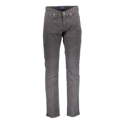 Gant Slim Grå Bomulls Jeans Byxa Gray, Herr