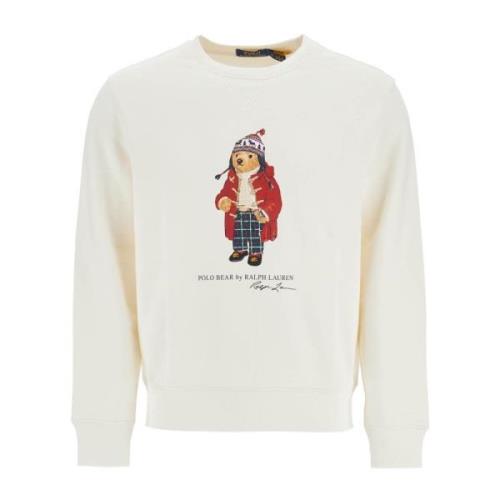 Polo Ralph Lauren Ikonisk Polo Bear Crewneck Sweatshirt White, Herr