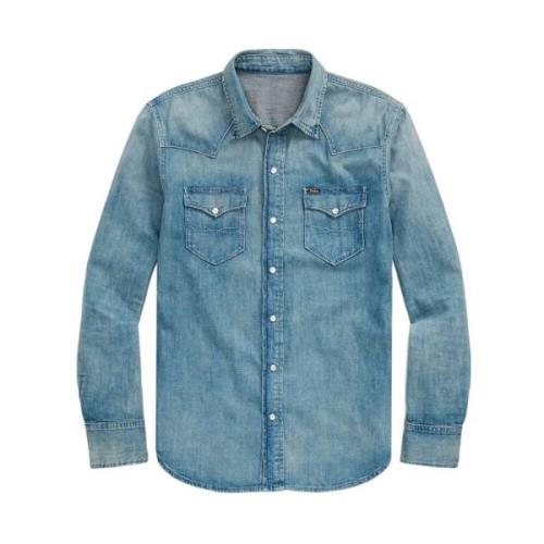 Ralph Lauren Herrkläder Skjortor Denim Ss24 Blue, Herr