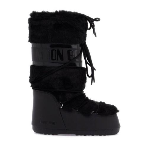 Moon Boot Faux Fur Après-Ski Ankelboots Black, Dam