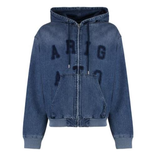 Axel Arigato Denim Huva Jacka Ribbad 100% Bomull Blue, Herr