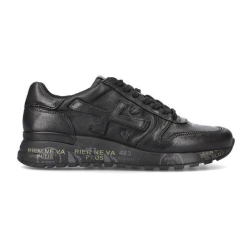 Premiata Svarta lädersneakers Mick Black, Herr