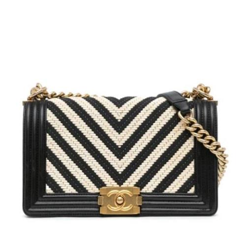 Chanel Vintage Pre-owned Bomull crossbodyvskor Black, Dam