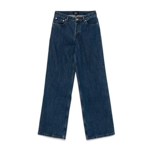 A.p.c. Elisabeth Denim Jeans med Kontrastsömnad Blue, Dam