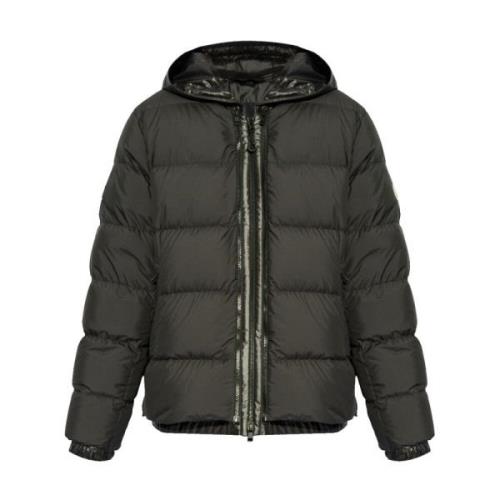 Moncler Svart vadderad jacka med dragkedja Black, Herr