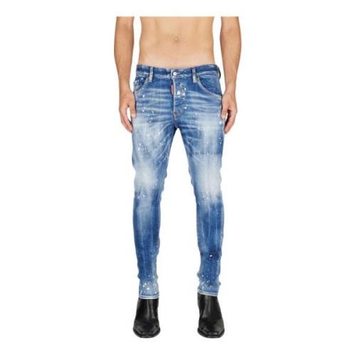 Dsquared2 Stiliga Byxor för Män Blue, Herr