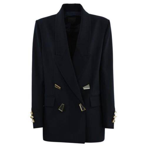 Pinko Ullblandning Blazer med Spegelknappar Blue, Dam