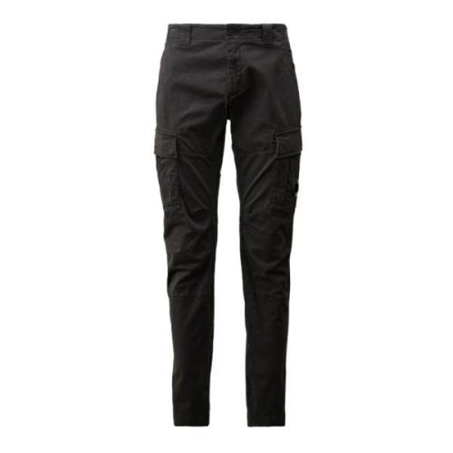 C.p. Company Stretch Sateen Linficka Cargo Byxor Black, Herr