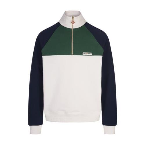 Casablanca Quarter Zip Sweatshirt i Vit White, Herr