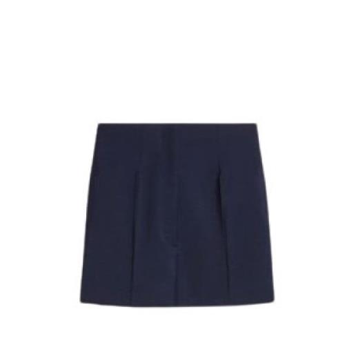 Sportmax Högmidjade Blå Ull Shorts Blue, Dam