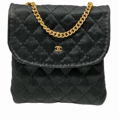 Chanel Vintage Pre-owned Tyg kuvertvskor Black, Dam