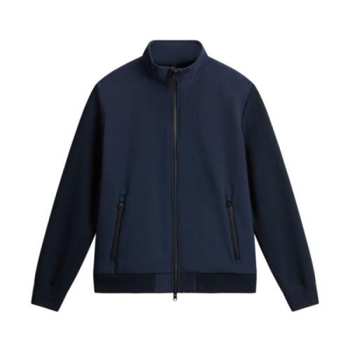 Woolrich Navy Blue Panelled Coat Blue, Herr