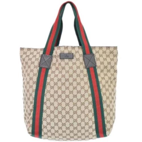 Gucci Vintage Pre-owned Canvas gucci-vskor Beige, Dam