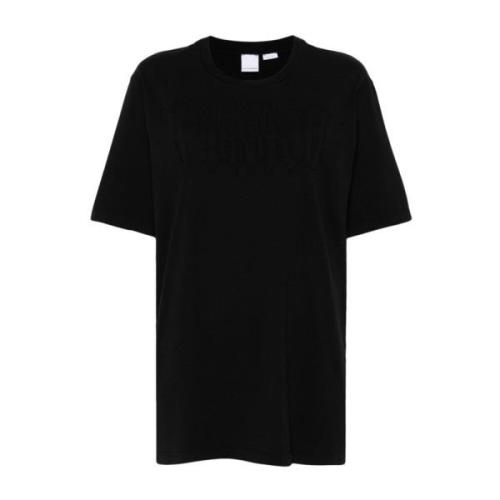 Pinko Svart Bomull Jersey Logo T-shirt Black, Dam