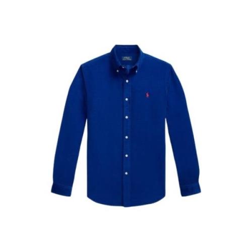 Polo Ralph Lauren Slim Fit Sammet Skjorta Blue, Herr