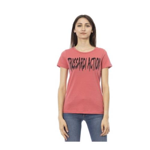 Trussardi Casual T-shirt med rund hals Pink, Dam