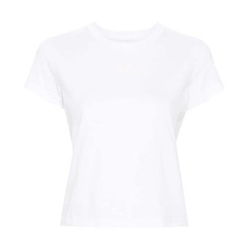 Alexander Wang Vit Logotyp Crew Neck Bomull T-shirt White, Dam