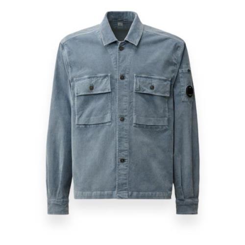 C.p. Company Corduroy Overshirt Blue, Herr