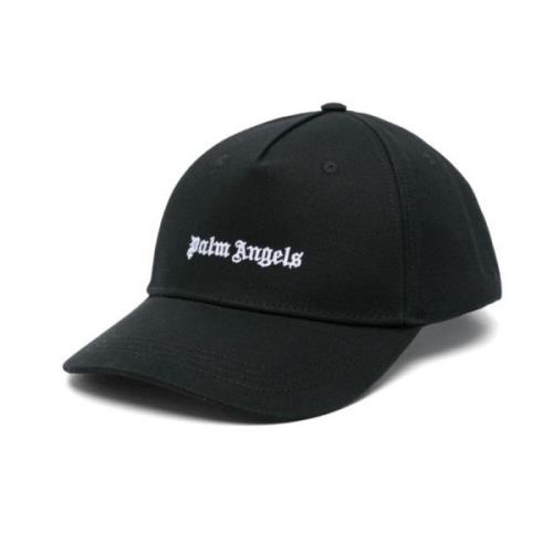 Palm Angels Svart Broderad Logotyp Böjd Topp Hatt Black, Herr