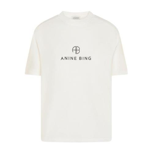 Anine Bing Logo Print T-Shirt White, Dam