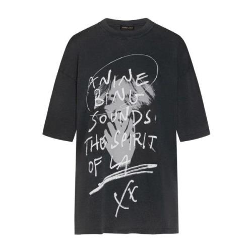 Anine Bing Kent Oversized T-shirt Black, Dam