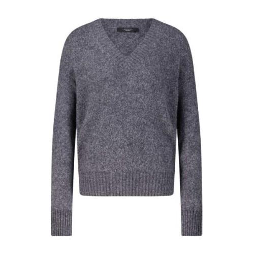 Max Mara Alpackaull V-ringad Tröja Gray, Dam